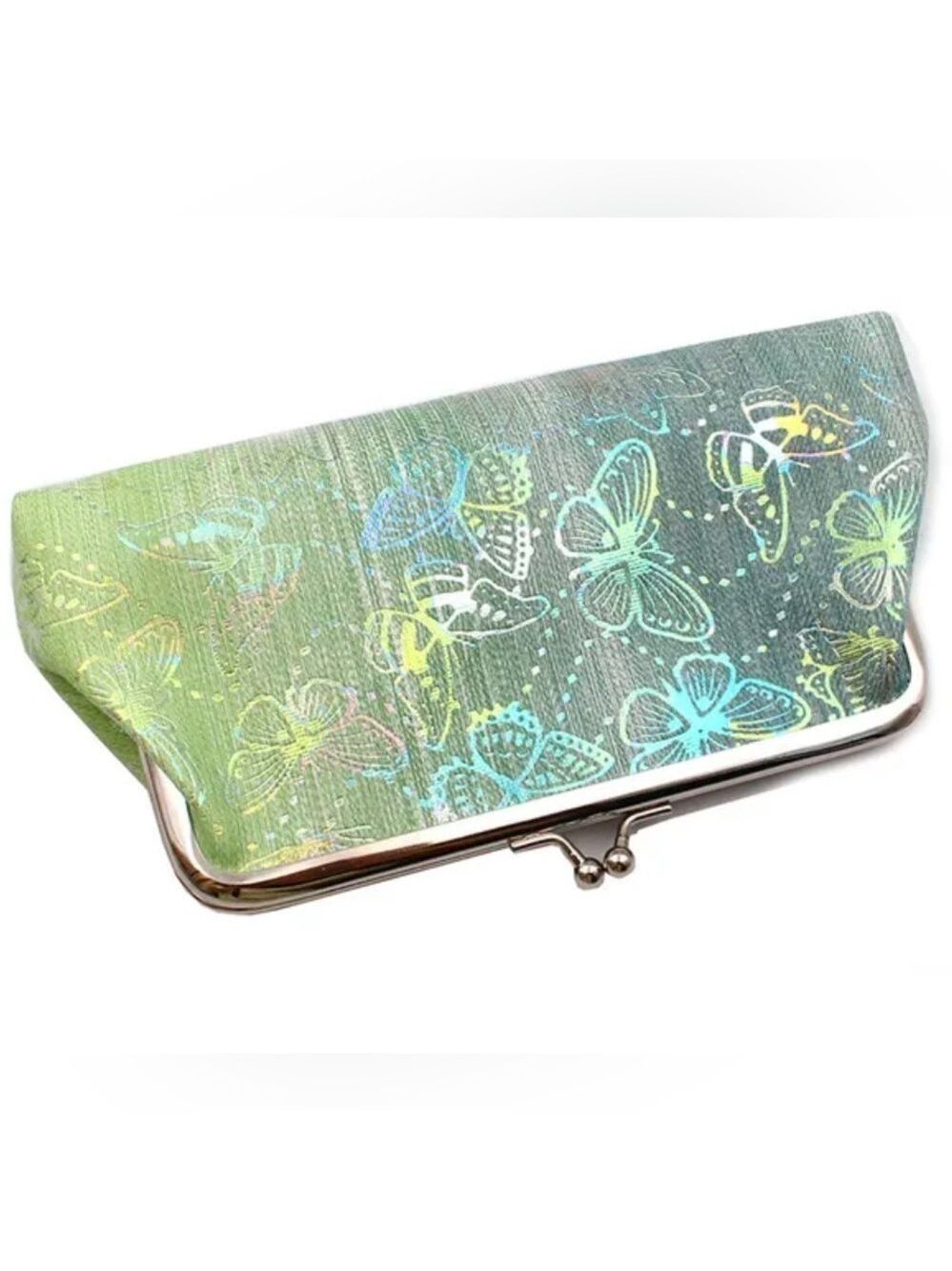 GRADIENT COLOR PRINTING BUTTERFLY MULTIFUNCTIONAL WOMEN CLUTCH/SOFT WALLET